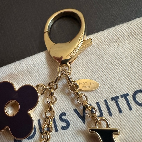 EUC Louis Vuitton Fleur de Monogram Key Ring/Bag Charm - Picture 3 of 8